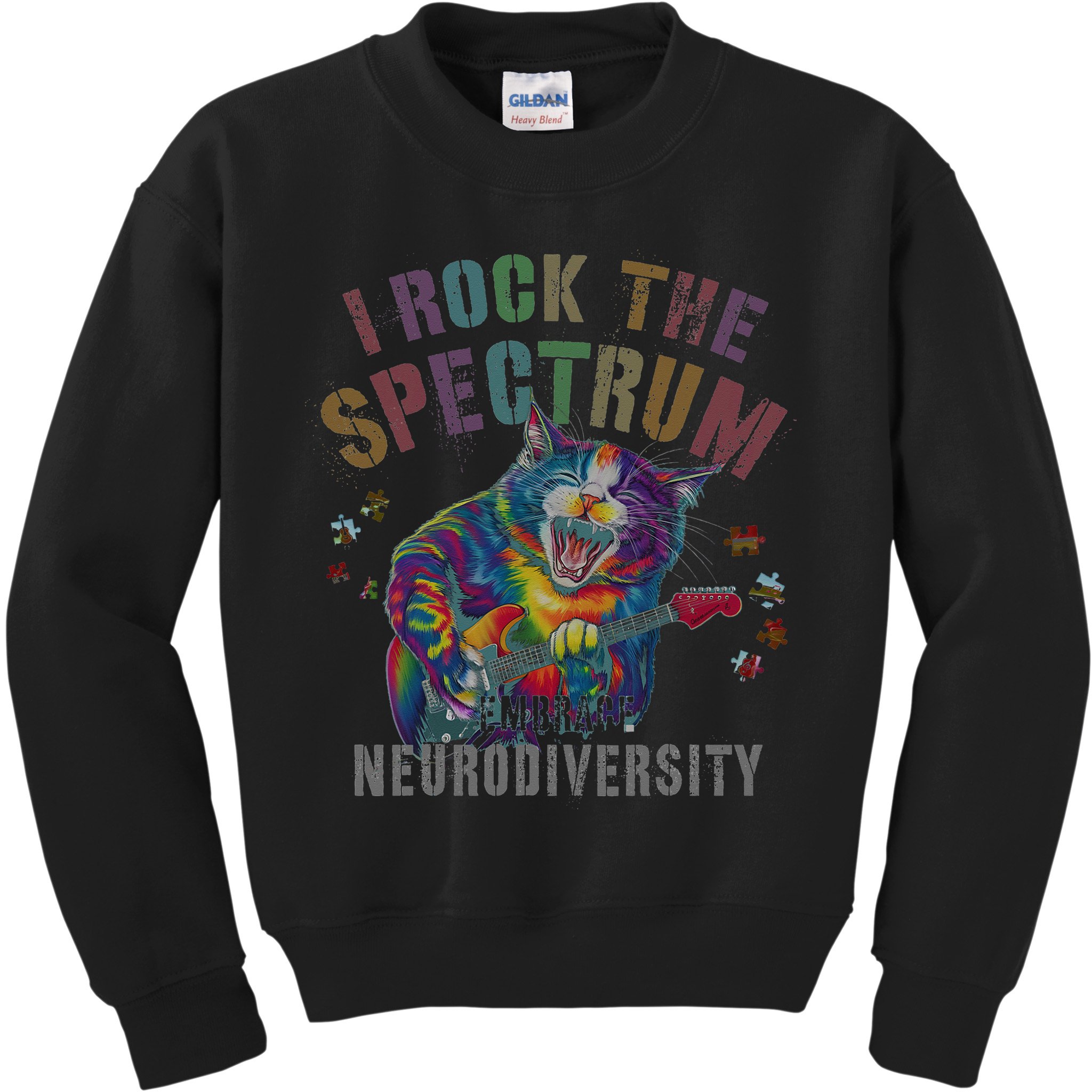 Funny I ROCK THE SPECTRUM Autism Awareness Dad Support Kids Sweatshirt