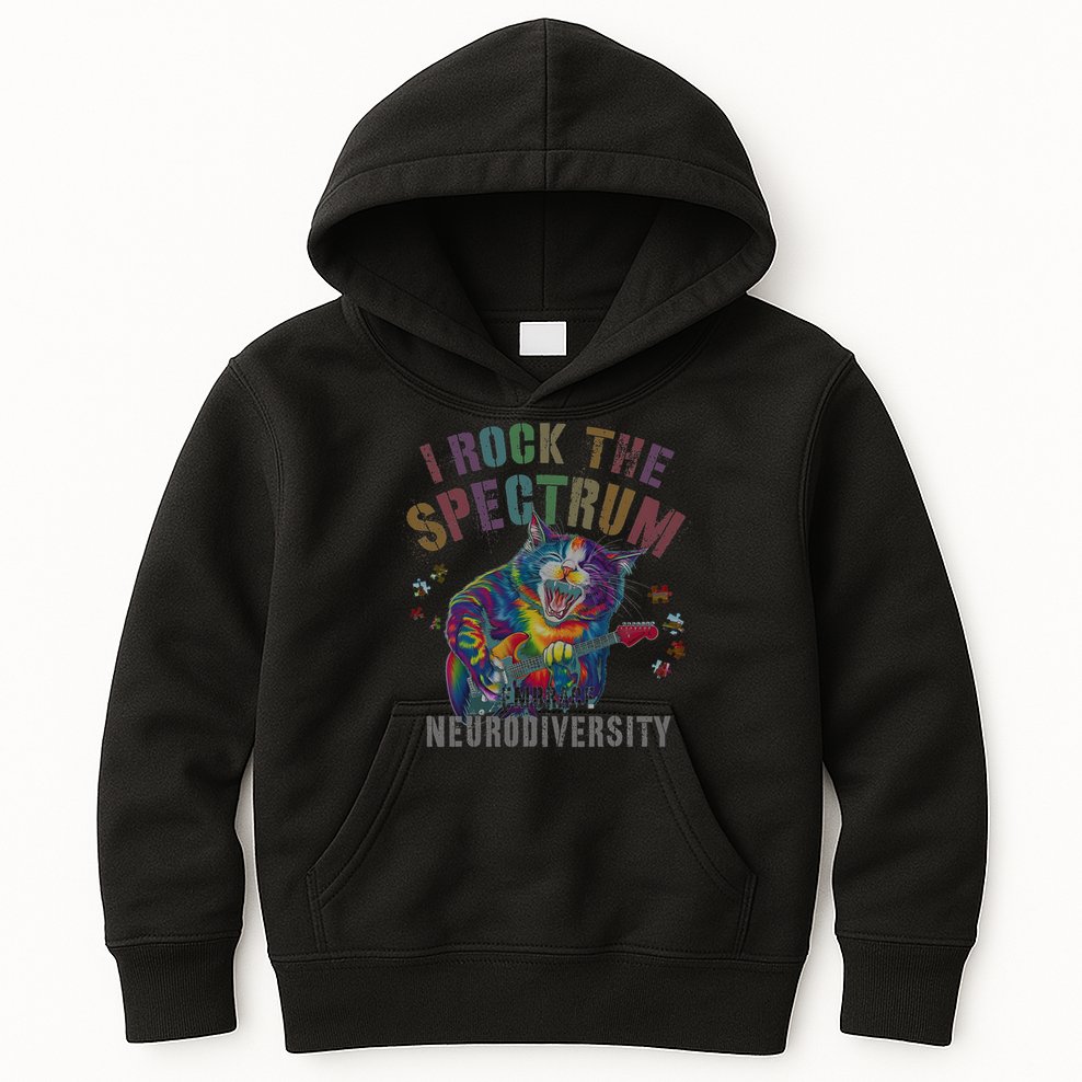 Funny I ROCK THE SPECTRUM Autism Awareness Dad Support Kids Hoodie