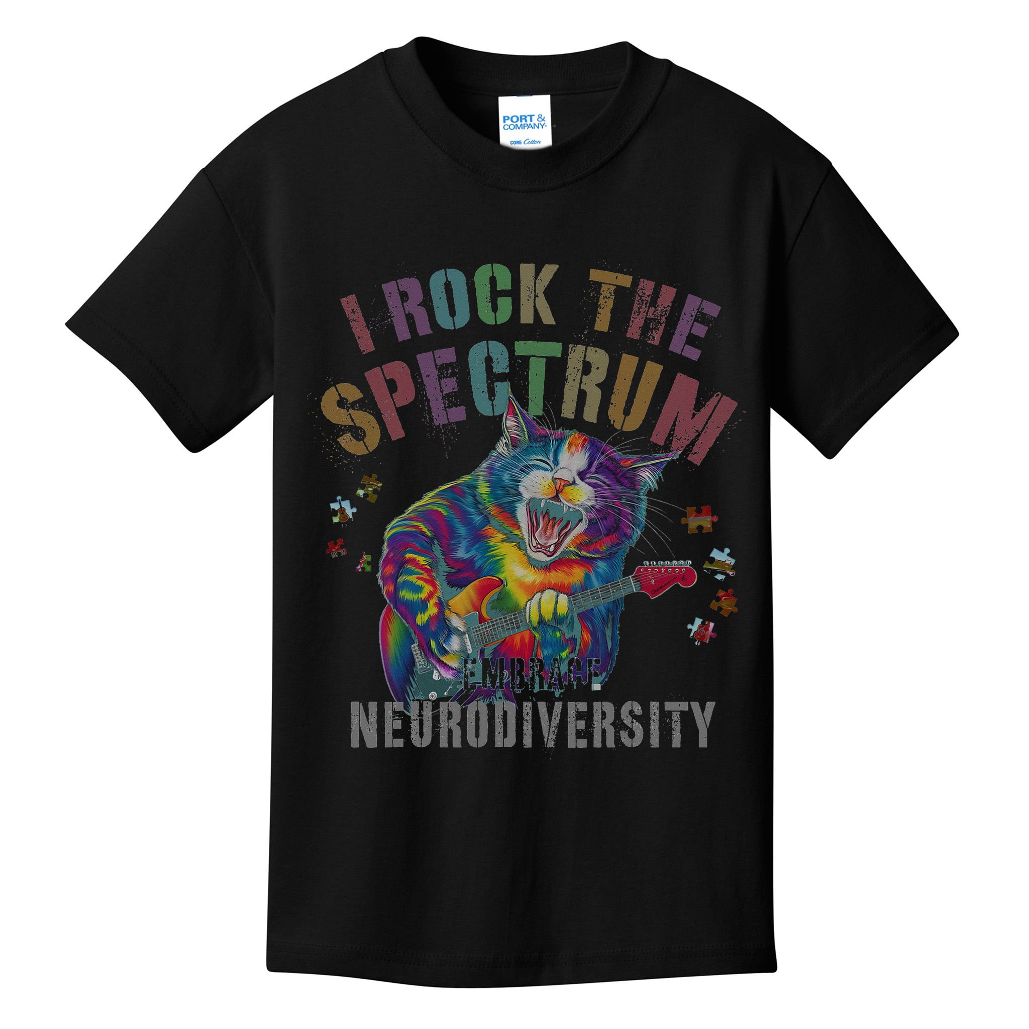 Funny I ROCK THE SPECTRUM Autism Awareness Dad Support Kids T-Shirt