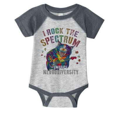 Funny I ROCK THE SPECTRUM Autism Awareness Dad Support Infant Baby Jersey Bodysuit