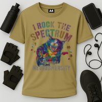 Funny I ROCK THE SPECTRUM Autism Awareness Dad Support Performance Shirt