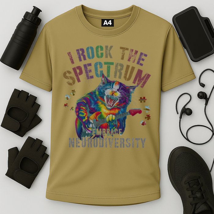 Funny I ROCK THE SPECTRUM Autism Awareness Dad Support Performance Shirt