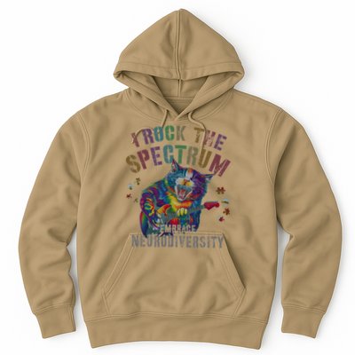 Funny I ROCK THE SPECTRUM Autism Awareness Dad Support Hoodie