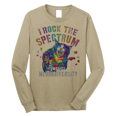 Funny I ROCK THE SPECTRUM Autism Awareness Dad Support Long Sleeve Shirt
