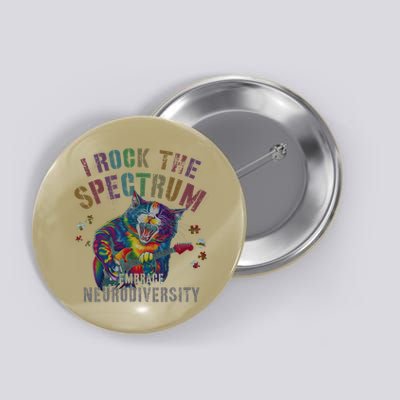 Funny I ROCK THE SPECTRUM Autism Awareness Dad Support Button