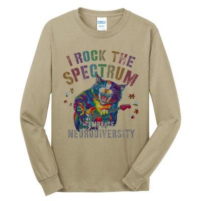Funny I ROCK THE SPECTRUM Autism Awareness Dad Support Tall Long Sleeve T-Shirt