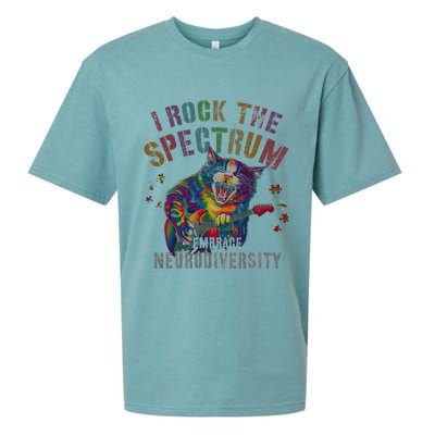 Funny I ROCK THE SPECTRUM Autism Awareness Dad Support Sueded Cloud Jersey T-Shirt