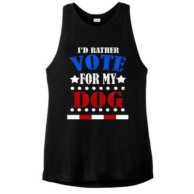 Funny ID Rather Vote For My Dog Humorous Ladies PosiCharge Tri-Blend Wicking Tank