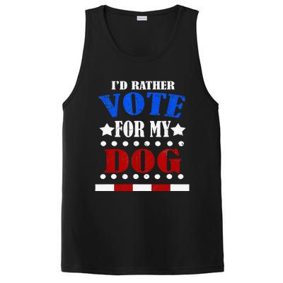 Funny ID Rather Vote For My Dog Humorous PosiCharge Competitor Tank