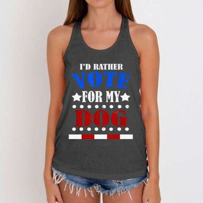 Funny ID Rather Vote For My Dog Humorous Women's Knotted Racerback Tank