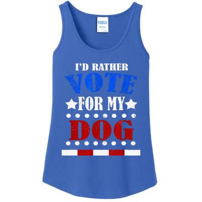 Funny ID Rather Vote For My Dog Humorous Ladies Essential Tank