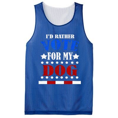 Funny ID Rather Vote For My Dog Humorous Mesh Reversible Basketball Jersey Tank