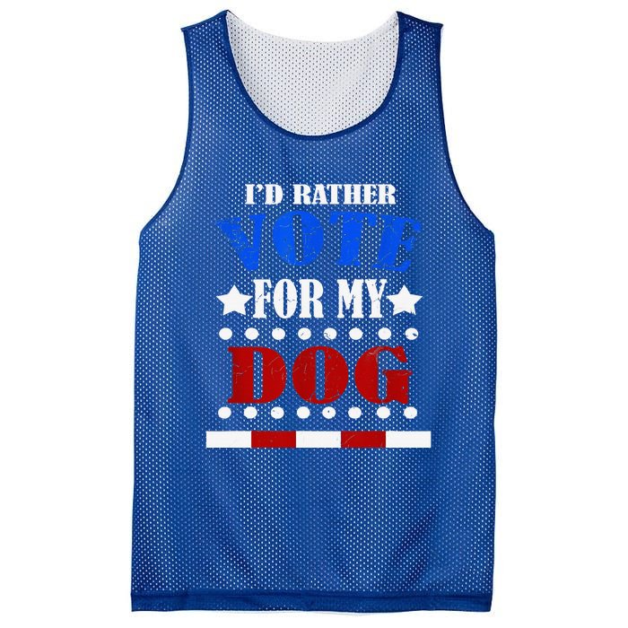 Funny ID Rather Vote For My Dog Humorous Mesh Reversible Basketball Jersey Tank