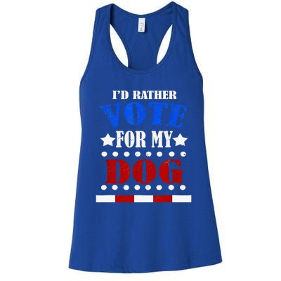 Funny ID Rather Vote For My Dog Humorous Women's Racerback Tank