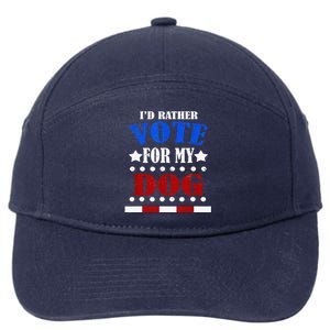 Funny ID Rather Vote For My Dog Humorous 7-Panel Snapback Hat