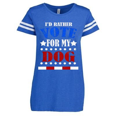 Funny ID Rather Vote For My Dog Humorous Enza Ladies Jersey Football T-Shirt