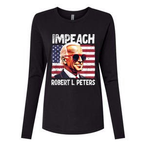 Funny Impeach Robert L Peters Anti Biden Political ProTrump Womens Cotton Relaxed Long Sleeve T-Shirt