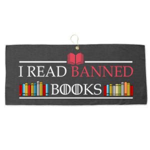 Funny I Read Banned Books Funny Gift National Librarian Week Great Gift Large Microfiber Waffle Golf Towel