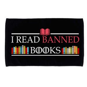 Funny I Read Banned Books Funny Gift National Librarian Week Great Gift Microfiber Hand Towel