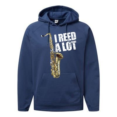 Funny I Reed A Lot Saxophone Player Alto Sax Tenor Sax Gift Performance Fleece Hoodie