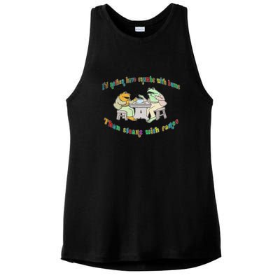 Frog I'd Rather Have Crumbs With Bums Ladies PosiCharge Tri-Blend Wicking Tank