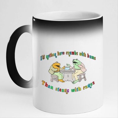 Frog I'd Rather Have Crumbs With Bums 11oz Black Color Changing Mug