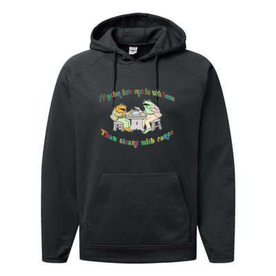 Frog I'd Rather Have Crumbs With Bums Performance Fleece Hoodie