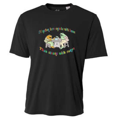 Frog I'd Rather Have Crumbs With Bums Cooling Performance Crew T-Shirt