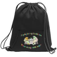 Frog I'd Rather Have Crumbs With Bums Sweatshirt Cinch Pack Bag