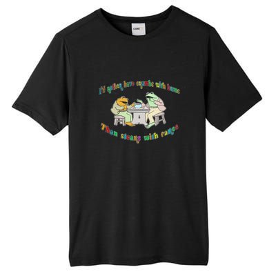 Frog I'd Rather Have Crumbs With Bums Tall Fusion ChromaSoft Performance T-Shirt