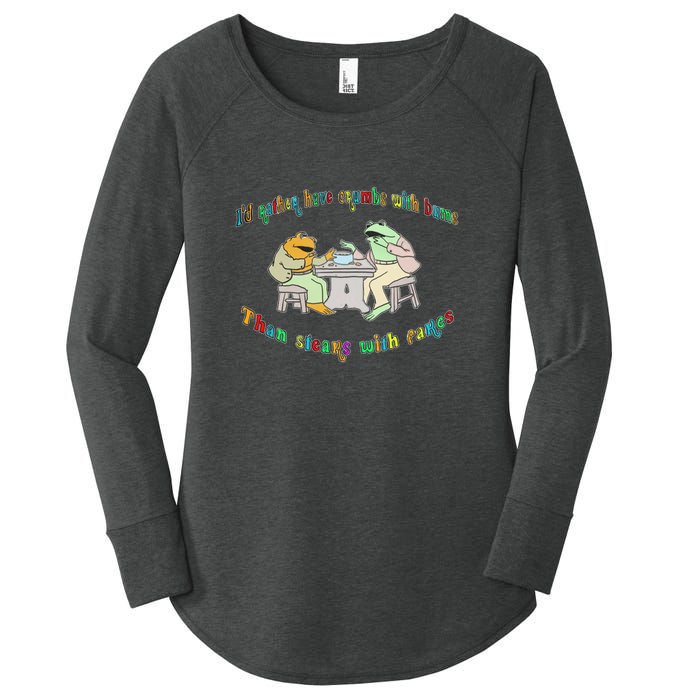 Frog I'd Rather Have Crumbs With Bums Women's Perfect Tri Tunic Long Sleeve Shirt