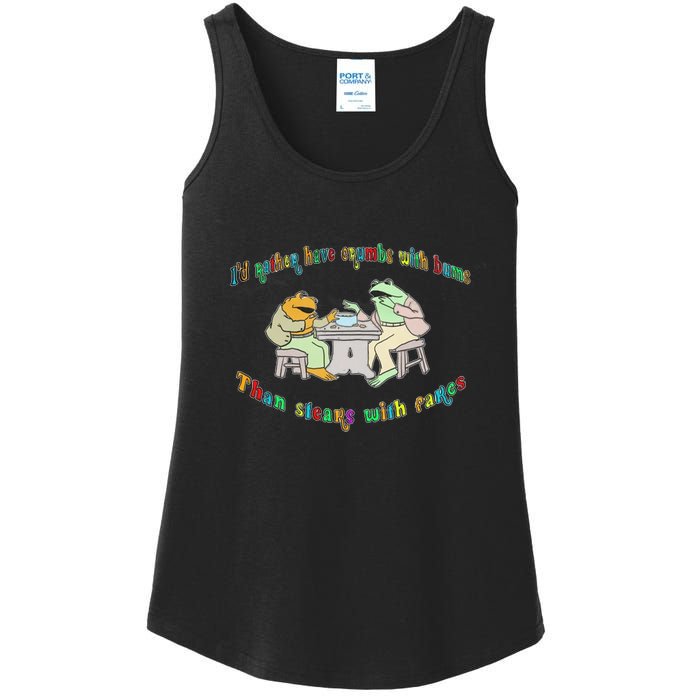 Frog I'd Rather Have Crumbs With Bums Ladies Essential Tank