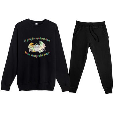 Frog I'd Rather Have Crumbs With Bums Premium Crewneck Sweatsuit Set