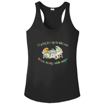 Frog I'd Rather Have Crumbs With Bums Ladies PosiCharge Competitor Racerback Tank