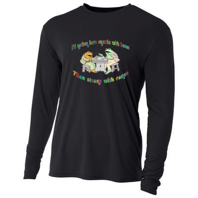 Frog I'd Rather Have Crumbs With Bums Cooling Performance Long Sleeve Crew