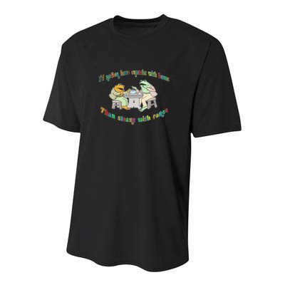 Frog I'd Rather Have Crumbs With Bums Youth Performance Sprint T-Shirt