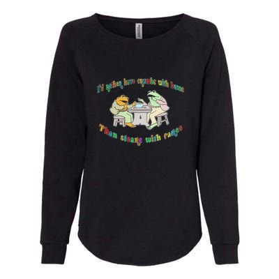 Frog I'd Rather Have Crumbs With Bums Womens California Wash Sweatshirt