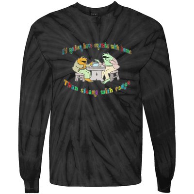 Frog I'd Rather Have Crumbs With Bums Tie-Dye Long Sleeve Shirt