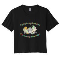 Frog I'd Rather Have Crumbs With Bums Women's Crop Top Tee