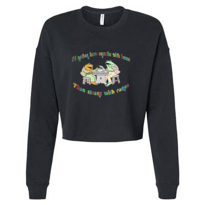 Frog I'd Rather Have Crumbs With Bums Cropped Pullover Crew