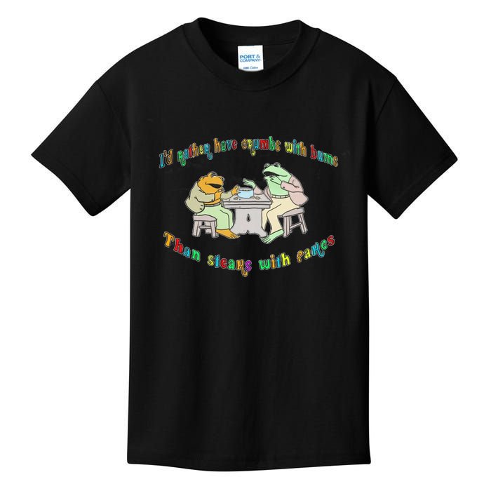 Frog I'd Rather Have Crumbs With Bums Kids T-Shirt