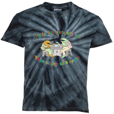 Frog I'd Rather Have Crumbs With Bums Kids Tie-Dye T-Shirt