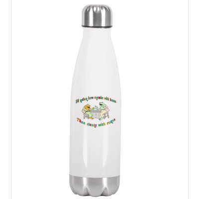 Frog I'd Rather Have Crumbs With Bums Stainless Steel Insulated Water Bottle