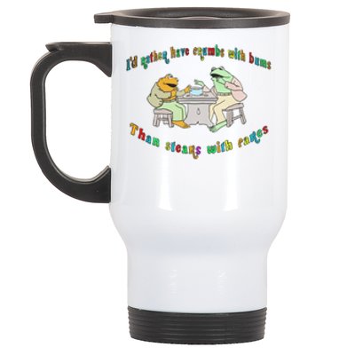 Frog I'd Rather Have Crumbs With Bums Stainless Steel Travel Mug