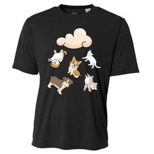 Funny Idiom Raining Cats And Dogs Kitten Puppy For Pet Lover Cooling Performance Crew T-Shirt