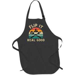 Flip It Real Good Funny BBQ Cookout Grill Masters Full-Length Apron With Pockets