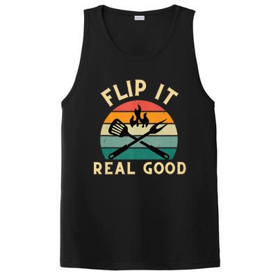 Flip It Real Good Funny BBQ Cookout Grill Masters PosiCharge Competitor Tank