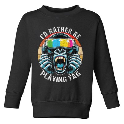 Funny Id Rather Be Playing Tag Gamer Gift Toddler Sweatshirt