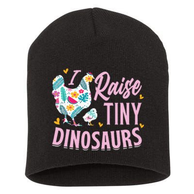 Funny I Raise Tiny Dinosaurs Chicken Joke Farmer Short Acrylic Beanie