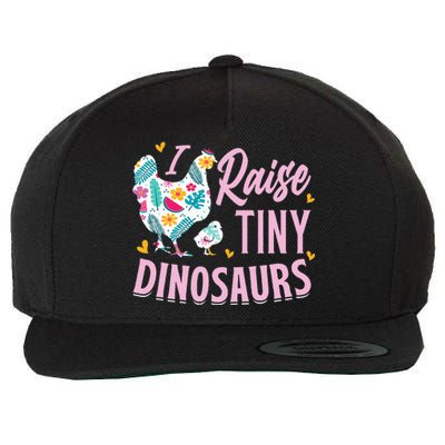 Funny I Raise Tiny Dinosaurs Chicken Joke Farmer Wool Snapback Cap